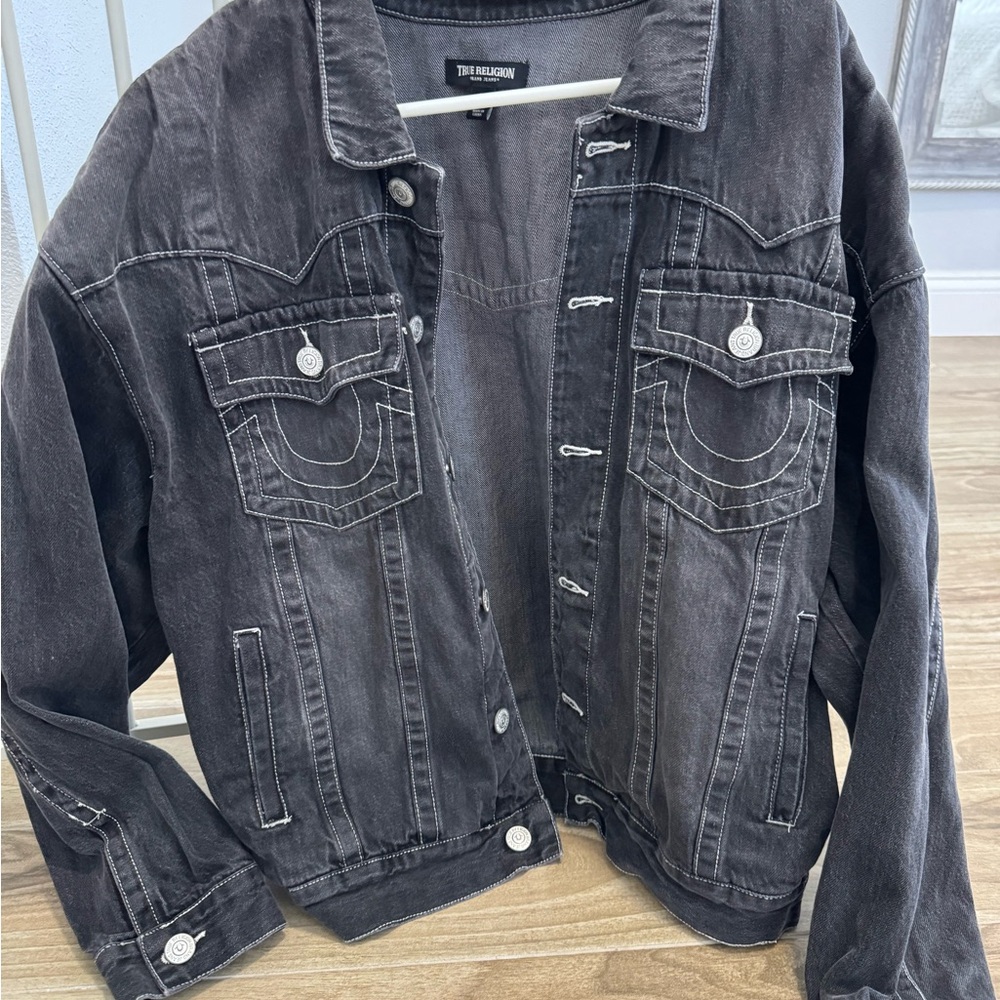 True Religion Charcoal Jean Jacket for Women